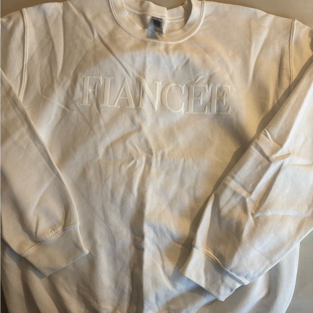 White fiancé Crewneck Sweatshirt